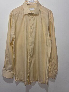 Orange/Yellow and White Contemporary ETON Dress Shirt Size 17